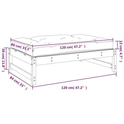 Vrtni tabure 120 x 80 cm od impregnirane borovine - Smeđa 1 naslon za noge Cijena