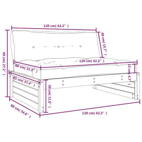Srednja sofa 120x80 cm od masivne borovine - Prirodna boja bora 1 srednja sofa Cijena