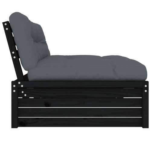 Srednja sofa crni 120x80 cm od masivne borovine - Crna boja bora 1 srednja sofa Cijena