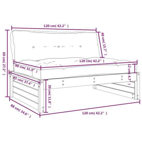 Srednja sofa crni 120x80 cm od masivne borovine - Crna boja bora 1 srednja sofa Cijena