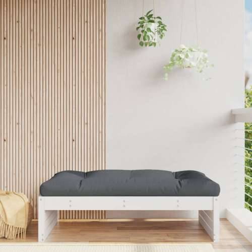 Vrtni tabure bijeli 120 x 80 cm od masivne borovine - Bijela boja bora 1 naslon za noge Cijena