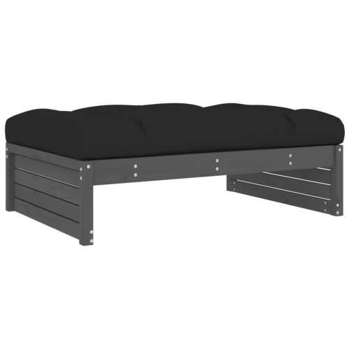 Vrtni tabure sivi 120 x 80 cm od masivne borovine - Siva boja bora 1 naslon za noge Cijena