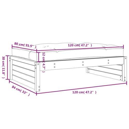 Vrtni tabure 120 x 80 cm od impregnirane borovine - Smeđa 1 naslon za noge Cijena