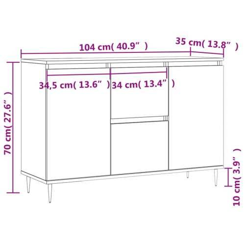 Komoda siva boja betona 104x35x70 cm od konstruiranog drva Beton siva 1 Cijena
