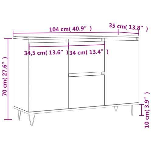 Komoda siva boja betona 104x35x70 cm od konstruiranog drva - Beton siva 1 Cijena