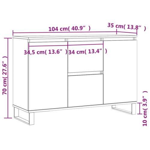 Komoda siva boja betona 104x35x70 cm od konstruiranog drva - Beton siva 1 Cijena