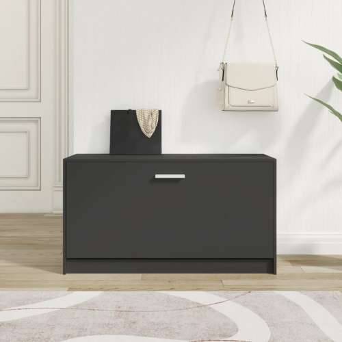 Klupa za cipele crna 80 x 24 x 45 cm od konstruiranog drva - Crna 1 Cijena