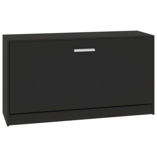 Klupa za cipele crna 80 x 24 x 45 cm od konstruiranog drva - Crna 1 Cijena