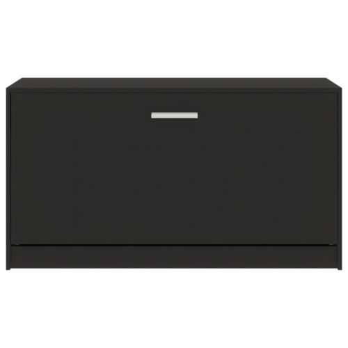 Klupa za cipele crna 80 x 24 x 45 cm od konstruiranog drva - Crna 1 Cijena