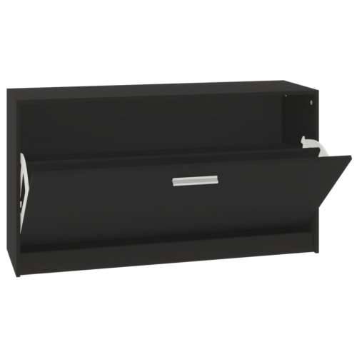 Klupa za cipele crna 80 x 24 x 45 cm od konstruiranog drva - Crna 1 Cijena