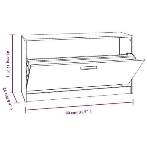 Klupa za cipele crna 80 x 24 x 45 cm od konstruiranog drva - Crna 1 Cijena