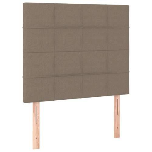 Krevet s oprugama i madracem smeđesivi 100 x 200 cm od tkanine - Sivo-smeđa 100 x 200 cm Blok s kvadratima Cijena