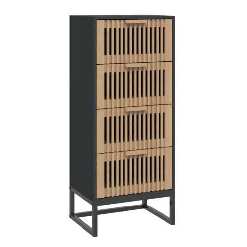Visoka komoda crna 40 x 30 x 95 cm od konstruiranog drva - Crna 1 Cijena
