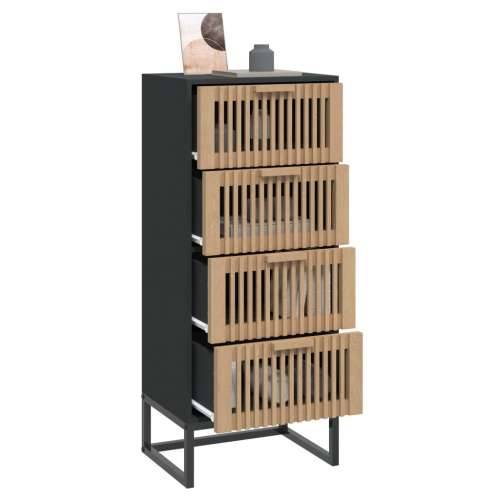 Visoka komoda crna 40 x 30 x 95 cm od konstruiranog drva - Crna 1 Cijena