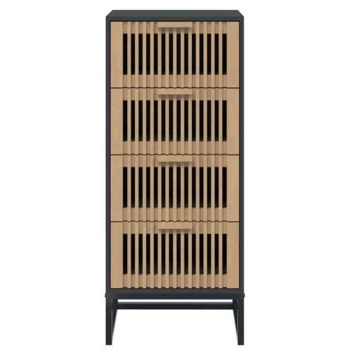 Visoka komoda crna 40 x 30 x 95 cm od konstruiranog drva - Crna 1 Cijena