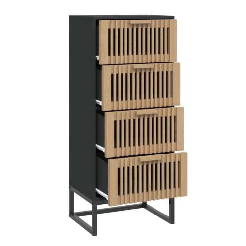 Visoka komoda crna 40 x 30 x 95 cm od konstruiranog drva - Crna 1 Cijena