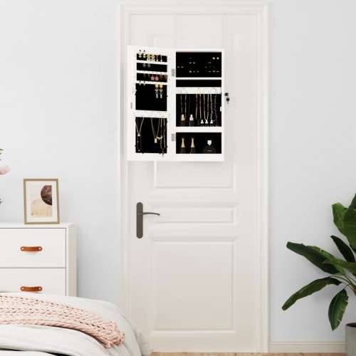 Zidni ormarić za nakit s ogledalom bijeli 30 x 8,5 x 67 cm - Bijela 1 Cijena