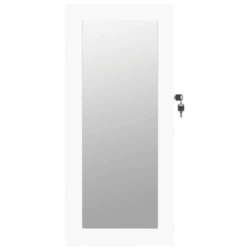 Zidni ormarić za nakit s ogledalom bijeli 30 x 8,5 x 67 cm - Bijela 1 Cijena