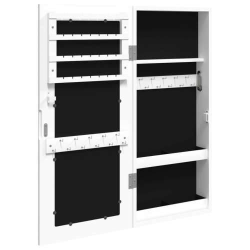 Zidni ormarić za nakit s ogledalom bijeli 30 x 8,5 x 67 cm - Bijela 1 Cijena
