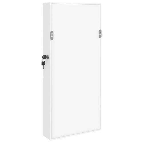 Zidni ormarić za nakit s ogledalom bijeli 30 x 8,5 x 67 cm - Bijela 1 Cijena