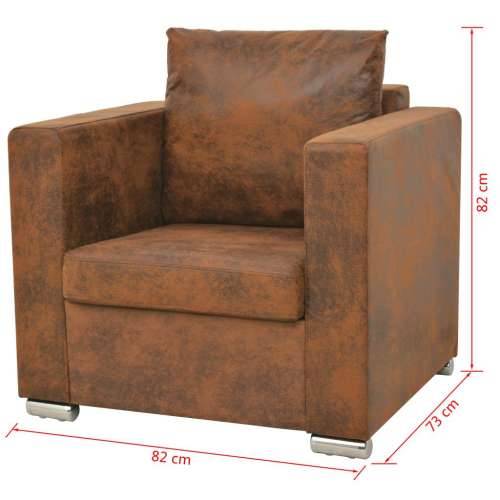 3-dijelni set sofa od umjetne brušene kože Cijena