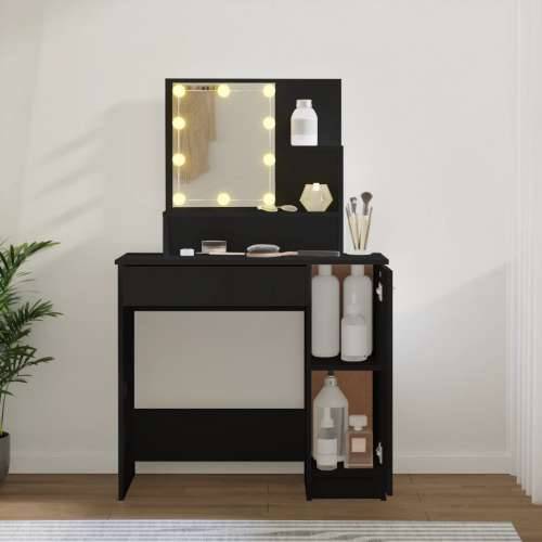 Toaletni stolić s LED svjetlima crni 86,5x35x136 cm Cijena