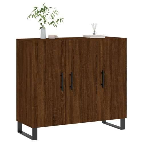 Komoda smeđa boja hrasta 90 x 34 x 80 cm od konstruiranog drva - Smeđi hrast 1 Cijena