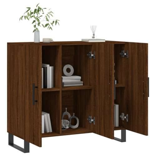 Komoda smeđa boja hrasta 90 x 34 x 80 cm od konstruiranog drva - Smeđi hrast 1 Cijena