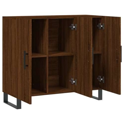 Komoda smeđa boja hrasta 90 x 34 x 80 cm od konstruiranog drva - Smeđi hrast 1 Cijena