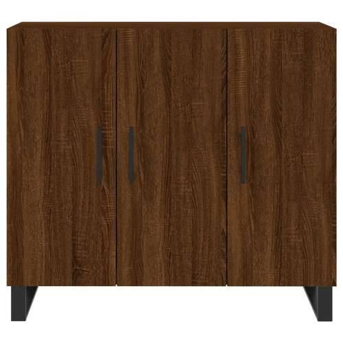 Komoda smeđa boja hrasta 90 x 34 x 80 cm od konstruiranog drva - Smeđi hrast 1 Cijena