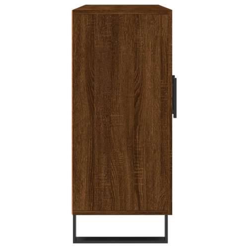 Komoda smeđa boja hrasta 90 x 34 x 80 cm od konstruiranog drva - Smeđi hrast 1 Cijena