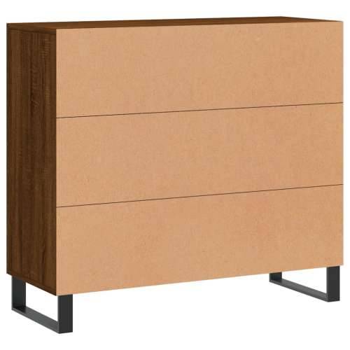 Komoda smeđa boja hrasta 90 x 34 x 80 cm od konstruiranog drva - Smeđi hrast 1 Cijena