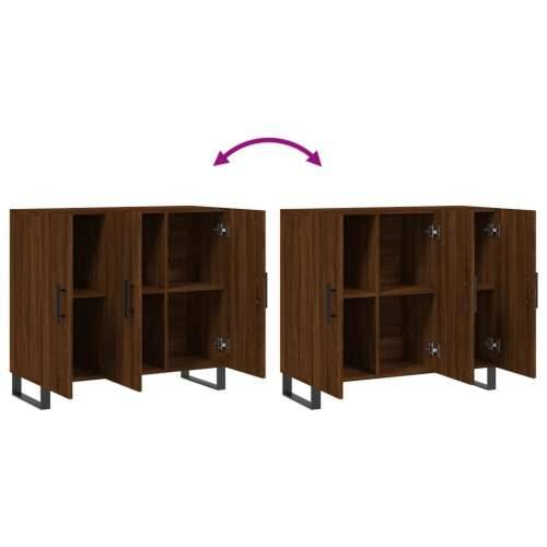 Komoda smeđa boja hrasta 90 x 34 x 80 cm od konstruiranog drva - Smeđi hrast 1 Cijena