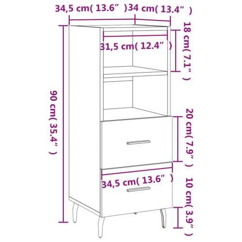 Komoda bijela 34,5 x 34 x 90 cm od konstruiranog drva - Bijela 1 Cijena