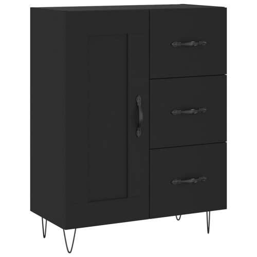 Komoda crna 69,5 x 34 x 90 cm od konstruiranog drva - Crna 1 Cijena