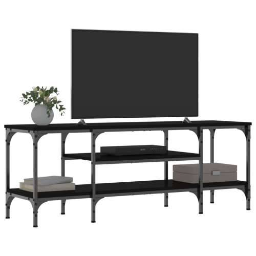 TV ormarić crni 121 x 35 x 45 cm konstruirano drvo i željezo - Crna 1 121 cm Cijena