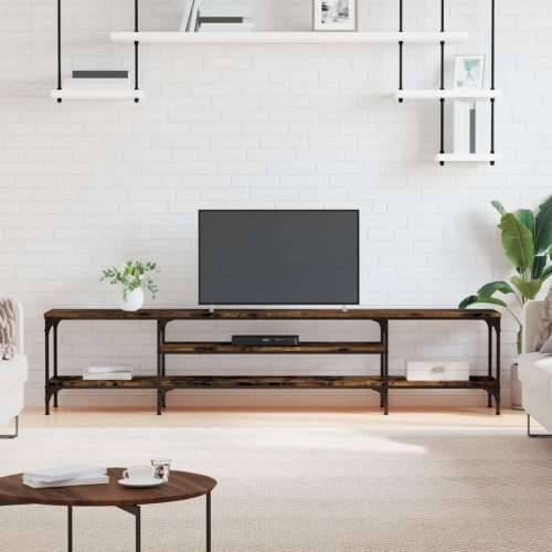 TV ormarić boja dimljenog hrasta 201x35x45 cm od drva i željeza - Dimljeni hrast 1 201 cm Cijena