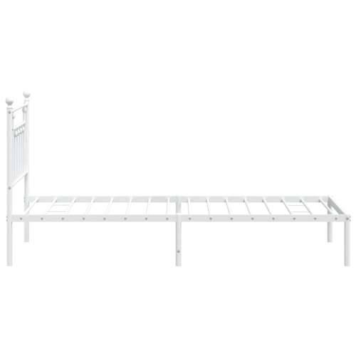 Metalni okvir za krevet s uzglavljem bijeli 90 x 190 cm Bijela 90 x 190 cm s uzglavljem Cijena
