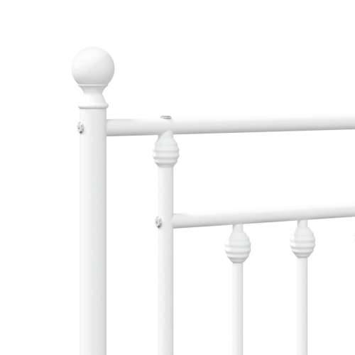 Metalni okvir za krevet s uzglavljem bijeli 90 x 190 cm Bijela 90 x 190 cm s uzglavljem Cijena