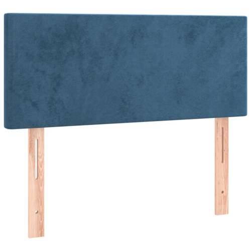 Box spring krevet s madracem tamnoplavi 90x190 cm baršunasti - Tamno plava 90 x 190 cm Gladak dizajn Cijena