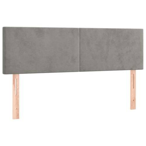 Krevet s oprugama i madracem svjetlosivi 140x190 cm baršunasti - Svjetlosiva 140 x 190 cm Gladak dizajn Cijena