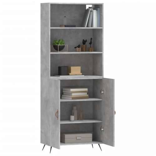 Visoka komoda siva betona 69,5x34x180 cm od konstruiranog drva - Beton siva 1 2 vrata Cijena