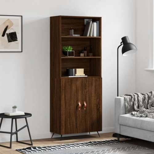 Visoka komoda boja hrasta 69,5x34x180 cm od konstruiranog drva - Smeđi hrast 1 2 vrata Cijena