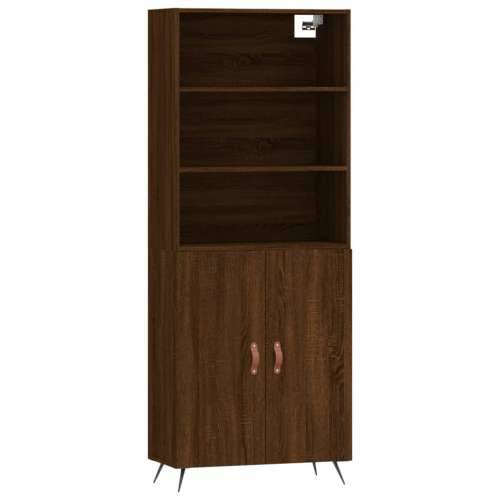 Visoka komoda boja hrasta 69,5x34x180 cm od konstruiranog drva - Smeđi hrast 1 2 vrata Cijena