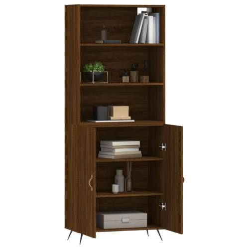 Visoka komoda boja hrasta 69,5x34x180 cm od konstruiranog drva - Smeđi hrast 1 2 vrata Cijena