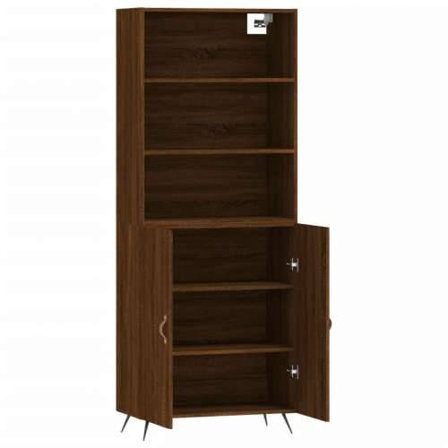 Visoka komoda boja hrasta 69,5x34x180 cm od konstruiranog drva - Smeđi hrast 1 2 vrata Cijena