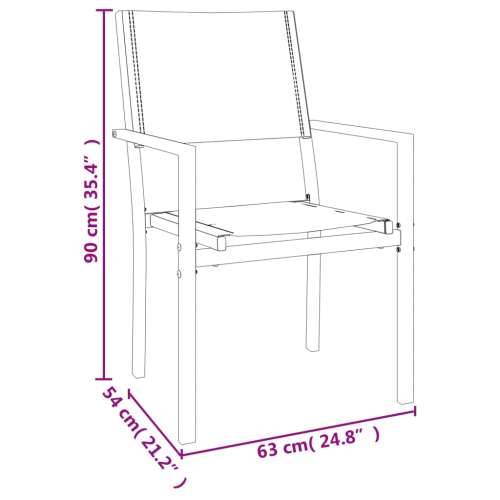 Vrtna garnitura - 3-dijelni vrtni blagovaonski set crni od čelika i tekstilena - Dužina stola 80 cm 2 Cijena