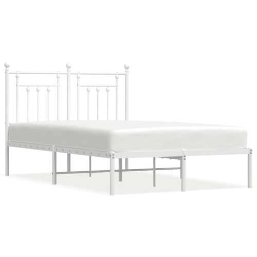 Metalni okvir za krevet s uzglavljem bijeli 120 x 190 cm Bijela 120 x 190 cm s uzglavljem Cijena