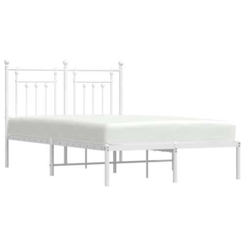 Metalni okvir za krevet s uzglavljem bijeli 120 x 190 cm Bijela 120 x 190 cm s uzglavljem Cijena
