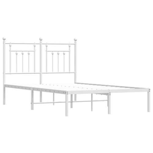 Metalni okvir za krevet s uzglavljem bijeli 120 x 190 cm Bijela 120 x 190 cm s uzglavljem Cijena